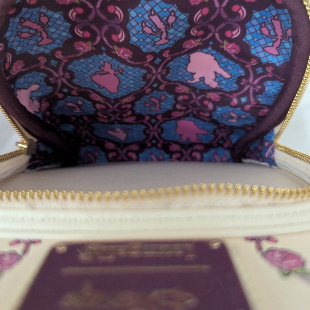 Disney Belle Loungefly Backpack with Stained Glass Background - Picture 6 of 6